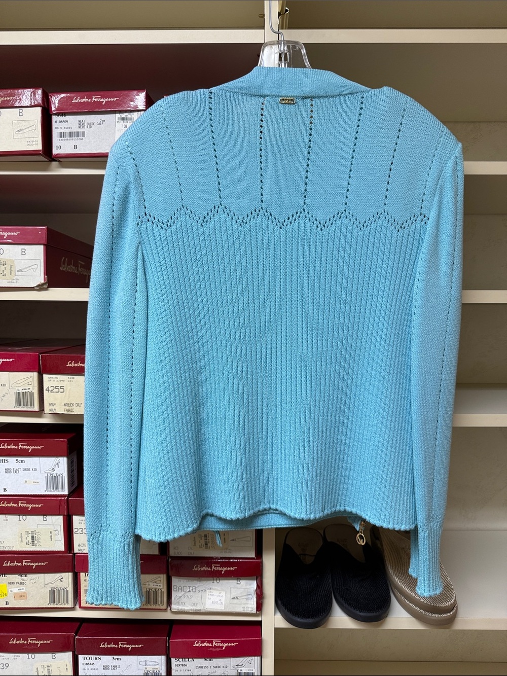 St. John Sport Aqua Blue Knit Pullover and Cardigan Set - Picture 8 of 8